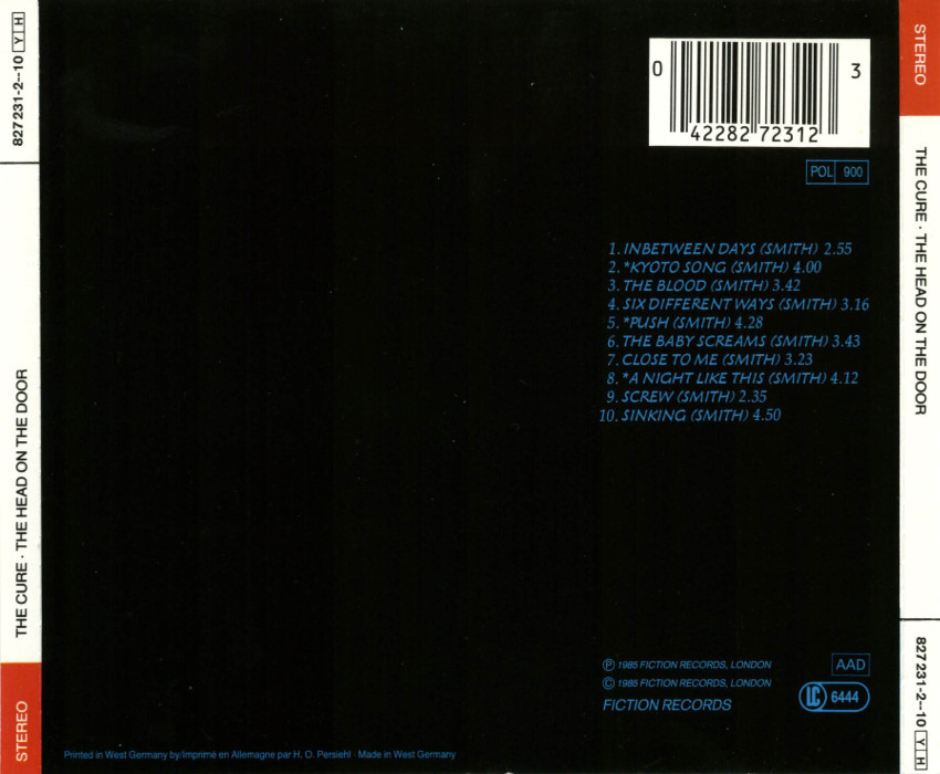 The Head on the Door by The Cure (CD, 1985, Elektra (Label)) In