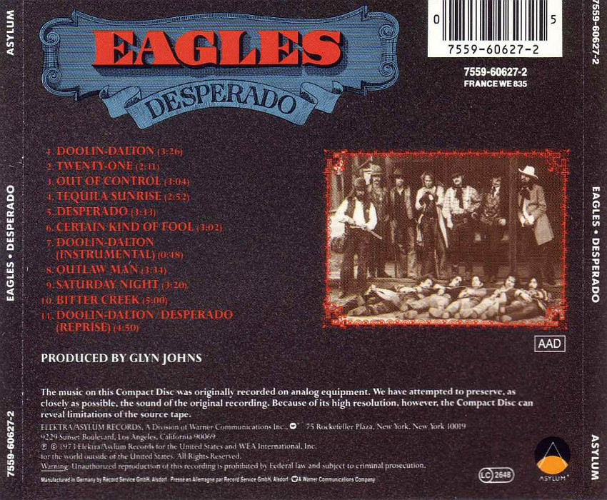 Eagles - Desperado | TheAudioDB.com
